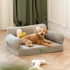 MEWOOFUN Orthopedic Dog Bed Sofa for Small Medium Dogs, Cat Bed for Indoor Cats, Egg- Foam Pet Bed Dog Couch with Removable Washable Cover and Non-Slip Bottom (Large, Grey)