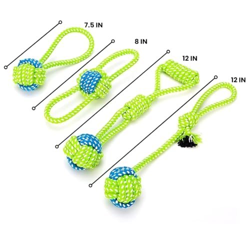 Tater's Choice Dog Rope Toys: Durable Cotton Knot Chew Set for Small Dogs - Image 2