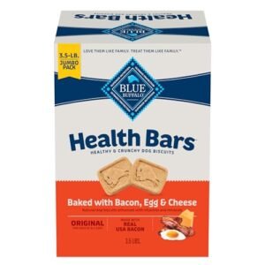 Blue Buffalo Health Bars Oven-Baked with Natural Ingredients, Bacon, Egg & Cheese Crunchy Dog Biscuits, 3 lbs.