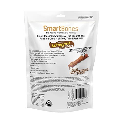 SmartBones Chicken Wrapped Dog Chews: Rawhide-Free Peanut Butter Treats (8ct) - Image 8