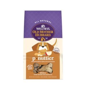 Old Mother Hubbard Wellness P-Nuttier Dog Biscuits, Natural, Training Treats, Peanut Butter Flavor, Small Size, (20 Ounce Bag)