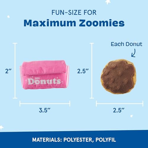 Barkbox Donuts Plush Interactive Dog Toy - 4-in-1 Durable Squeaky Chew Toy for Small Dogs - Image 3