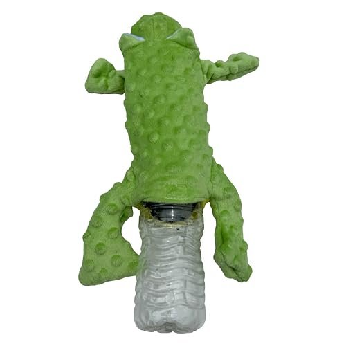 Durable Squeaky Frog Dog Toy - No Stuffing, Soft Plush, 14-inch Green Skinneeez - Image 3