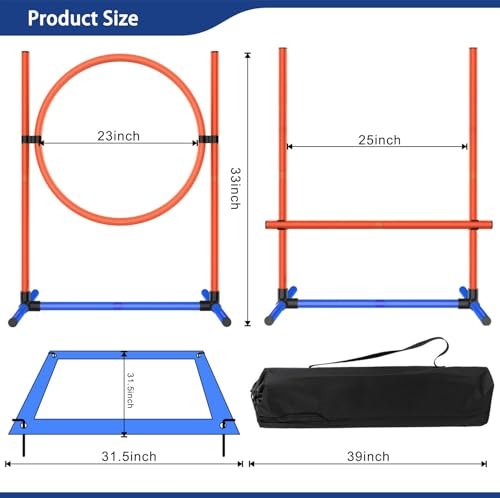 Pro Dog Agility Training Set: 3-in-1 Indoor/Outdoor Obstacle Course Kit with Jumps & Bag - Image 3