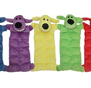 Multipet 12-Inch Squeaker Mat Soft Plush Dog Toy with 13 Squeakers, Colors may vary