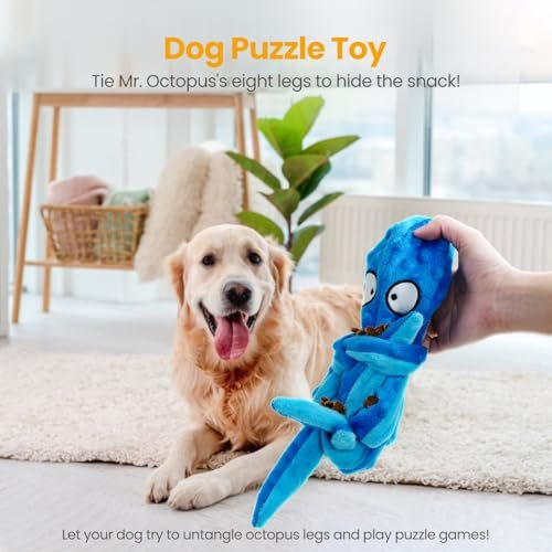 Durable Squeaky Octopus Dog Toy: No Stuffing, Crinkle Plush for Teething Puppies - Image 5
