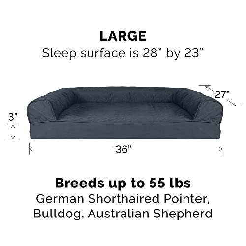 Orthopedic Large Dog Bed w/ Bolsters, Washable Cover, Supportive Sofa Mattress - Image 2