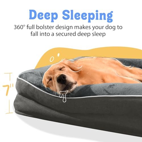 Orthopedic Large Dog Bed: Washable, Waterproof, Bolster Support XL Pets - Image 3