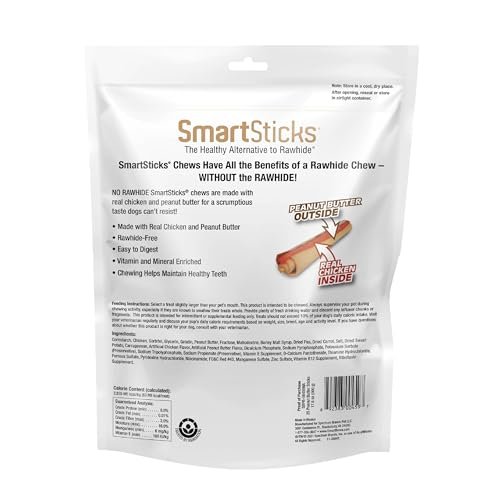 Peanut Butter Dog Chews: Rawhide-Free SmartBones SmartSticks (25 Pack) - Image 2