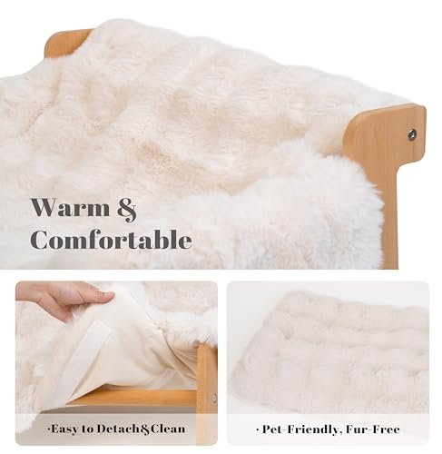 Luxury Cat Sofa Bed - Elevated Wooden Couch with Washable Cover for Indoor Pets - Image 3