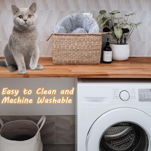 Cozy Round Pet Bed for Cats & Dogs | Washable 20" Small-Large Pets Cushion - Image 3
