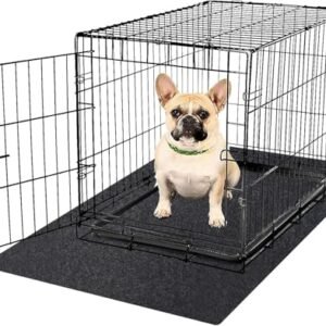 NYFITY Kennel Pad Dog Crate Mat Liner, Absorbs Urine, Waterproof, Non-Slip, Washable Puppy Pee Pad for Kennel Training - Under Pet Cage to Protect Floors, Thin Cut to Fit Design (48" x 29" - 1 Pack )
