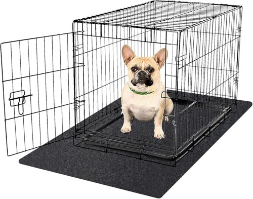 NYFITY Kennel Pad Dog Crate Mat Liner, Absorbs Urine, Waterproof, Non-Slip, Washable Puppy Pee Pad for Kennel Training - Under Pet Cage to Protect Floors, Thin Cut to Fit Design (48" x 29" - 1 Pack )