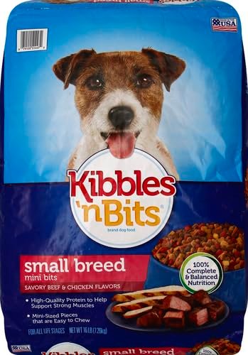Kibbles 'N Bits Small Breed Mini Bits Savory Beef & Chicken Flavors Dog Food, 16-Pound(Pack of 1)
