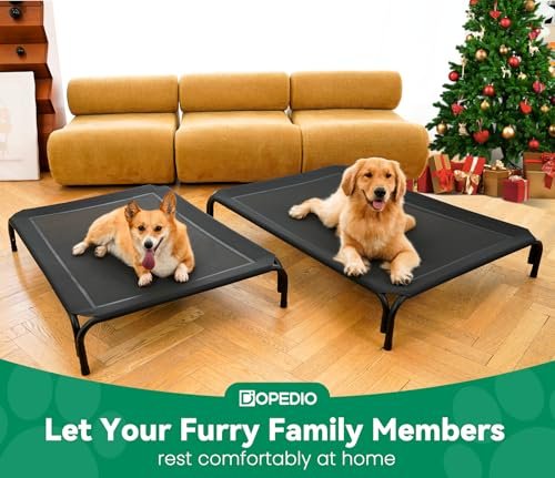 Large Dog Cooling Elevated Bed Cot - No-Tool Install, Breathable Mesh, Indoor/Outdoor - Image 6