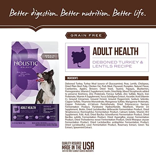 Premium Grain-Free Turkey & Lentils Dog Food | Holistic Select Protein-Rich 4lb - Image 4