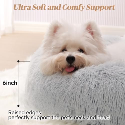 Donut Dog Bed: Calming Anti-Anxiety Plush Pet Bed for Small Dogs & Cats, 20" - Image 3