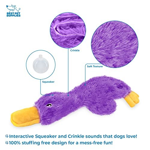 Interactive Duck Dog Toy: Soft Squeaker, No Stuffing, All Breed Sizes Chew Plush - Image 3