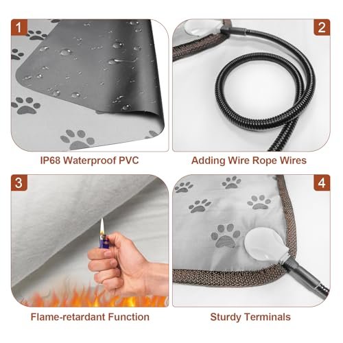 Waterproof Large Dog Heating Pad 34x21 Smart Thermostat Whelping Mat - Image 3
