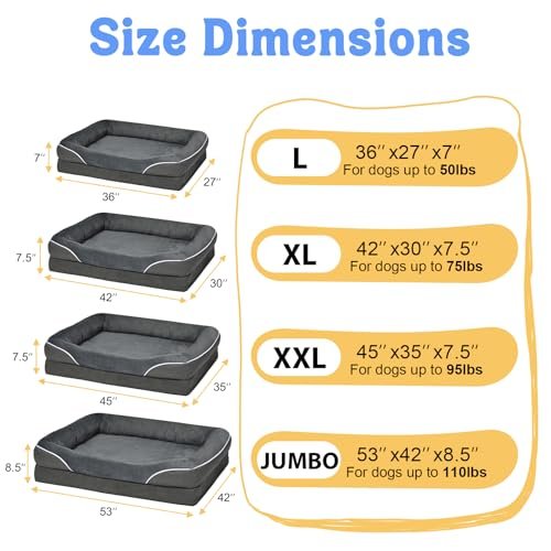 Orthopedic Large Dog Bed: Washable, Waterproof, Bolster Support XL Pets - Image 8