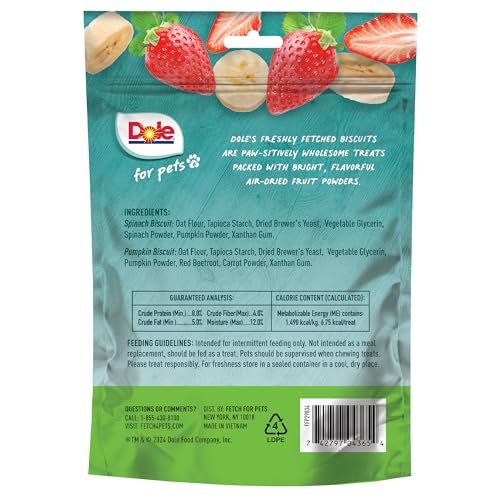 Dole Pets Banana Strawberry Dog Treats | Vegan Crunchy Biscuits | Grain Free Healthy Snack - Image 5