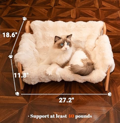 Luxury Cat Sofa Bed - Elevated Wooden Couch with Washable Cover for Indoor Pets - Image 5