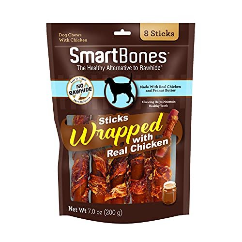 SmartBones Chicken Wrapped Dog Chews: Rawhide-Free Peanut Butter Treats (8ct) - Image 2