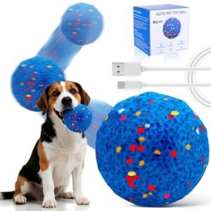 Mity rain Interactive Dog Toys, E-TPU Bouncy Ball for Small Medium Large Puppy Pet, Moving Balls for Dogs Enrichment, Motion Activated Toys That Keep Them Busy & Move on Its Own Blue