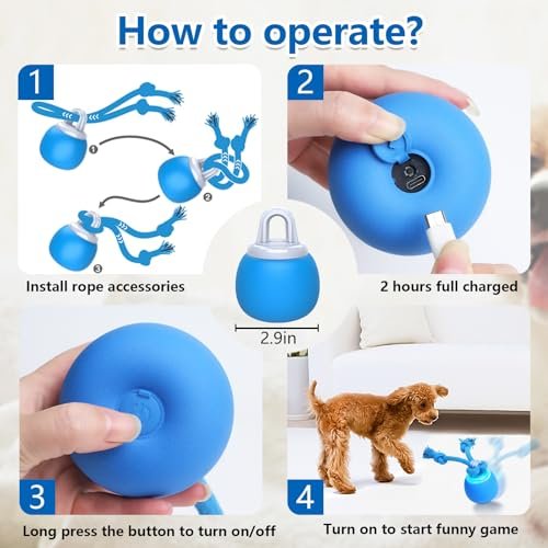 Interactive Dog Ball Toy: USB Rechargeable Moving Squeaky Pet Playtime Ball - Image 6
