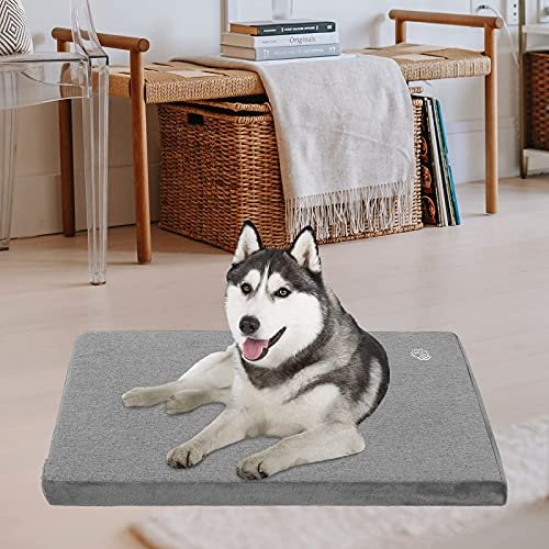 Comfort-Cool Dog Bed Mat: Waterproof, Reversible, Machine Washable Crate Pad Grey - Image 4