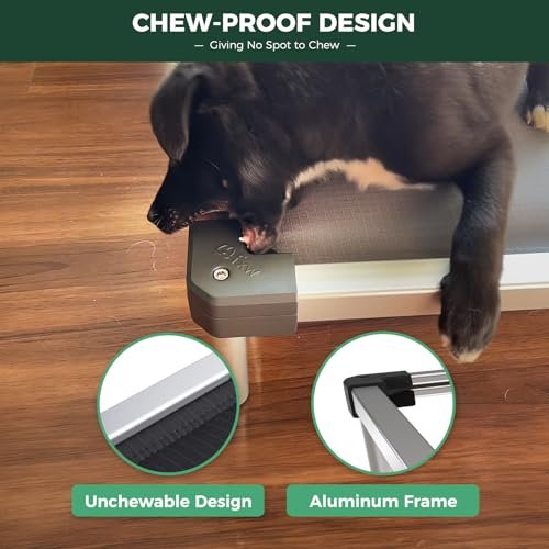 Chew-Proof Elevated Dog Bed Large Dogs 50" Outdoor Indoor Camping Cot Grey - Image 3