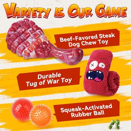 Durable Dog Chew Toys for Aggressive Chewers | 6 Pack Tough Indestructible Toys - Image 2
