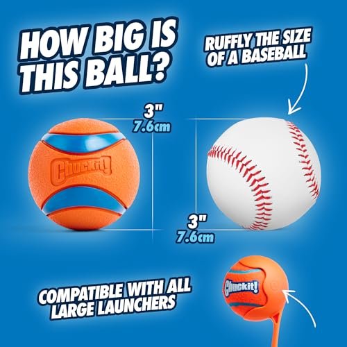 Chuckit! Ultra Large Dog Ball Toy: Durable, Bouncy, Floating Tennis Ball for Big Dogs - Image 2