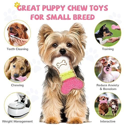 Puppy Chew Toys 6-Pack: Soft Teething Rope Bones for Small Dogs - Image 6