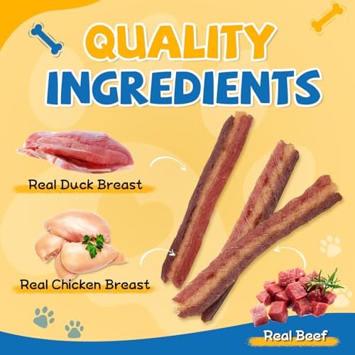 Premium Dog Treats: Chicken, Duck & Beef Training Strips, Healthy Protein Snacks 14oz - Image 2