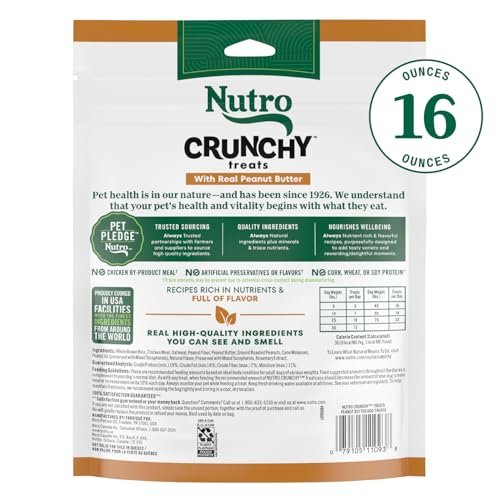 Nutro Crunchy Natural Dog Treats Peanut Butter Flavor Protein-Packed 16oz - Image 2