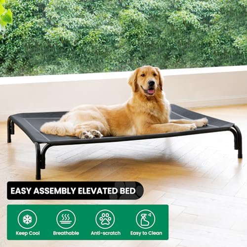 Large Dog Cooling Elevated Bed Cot - No-Tool Install, Breathable Mesh, Indoor/Outdoor - Image 7