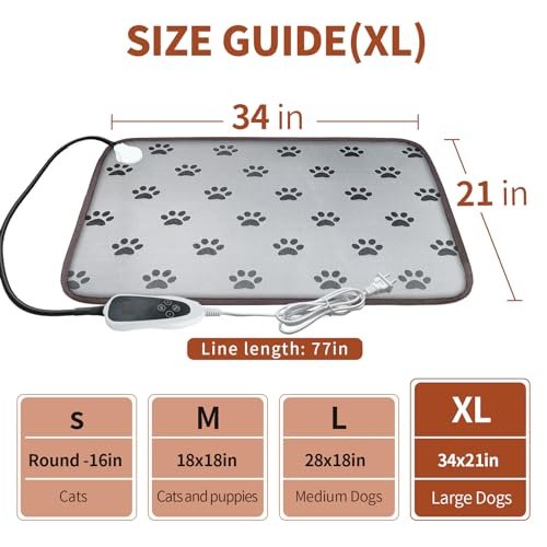 Waterproof Large Dog Heating Pad 34x21 Smart Thermostat Whelping Mat - Image 2