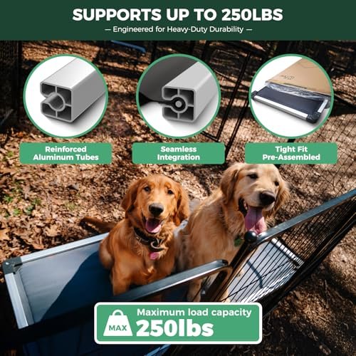 Chew-Proof Elevated Dog Bed Large Dogs 50" Outdoor Indoor Camping Cot Grey - Image 5
