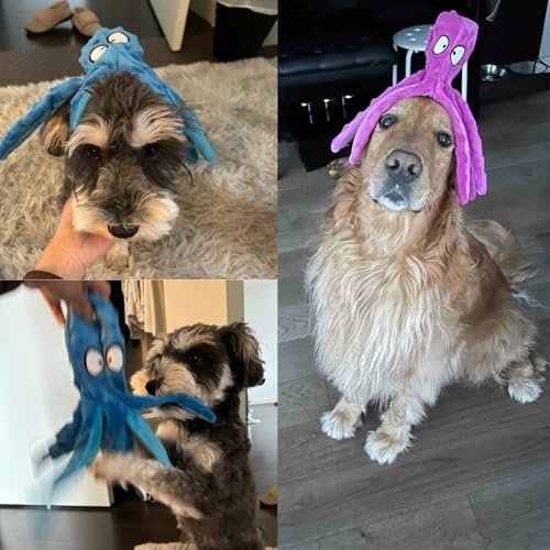 Durable Squeaky Octopus Dog Toy: No Stuffing, Crinkle Plush for Teething Puppies - Image 9
