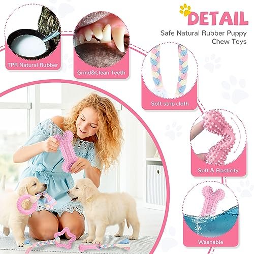 Puppy Chew Toys 6-Pack: Soft Teething Rope Bones for Small Dogs - Image 2
