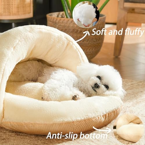 Cozy Slipper Pet Bed: Soft Plush Cave for Cats & Dogs, Self-Warming, 25lbs - Image 3