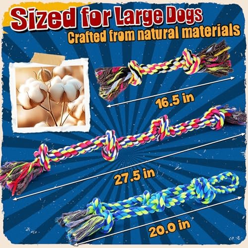Indestructible Dog Toy Set: Tough Rope Chew Toys for Large Aggressive Dogs - Image 3