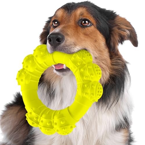 DAOZIJI Indestructible Dog Chew Ring Toys for Aggressive Chewers, Super Chewer Dogs Toy for Medium Large Dogs, Puppy Teething Rings for Relax, Interactive Dog Toy, Heavy Duty Teething Toys