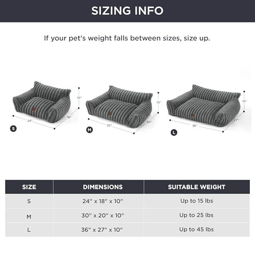 Bedsure Soft Cat & Small Dog Sofa Bed - Cozy Corduroy Pet Couch, Washable Cover - Image 6