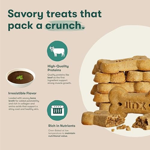 Jinx Beef Bone Broth Dog Treats: Crunchy, Natural Superfood Biscuits - Image 3