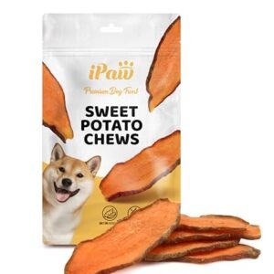iPaw Dog Sweet Potato Chews, Single Ingredient Dog Treats for Vegetarian, All Natural Human Grade Puppy Chew, Rawhide Alternative, Hypoallergenic, Easy to Digest