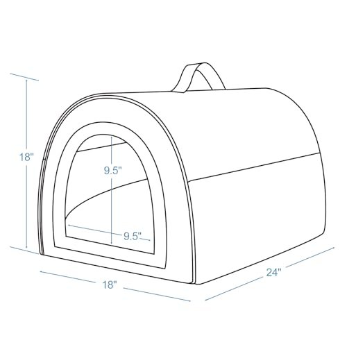 Jiupety Cozy Dog Cave Bed: Portable Foldable Pet House for Small Dogs, Grey, 24" - Image 5