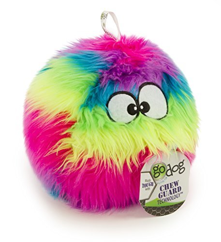 Durable Squeaky Dog Plush Ball Toy - Chew Resistant Rainbow Large Fetch Toy - Image 6