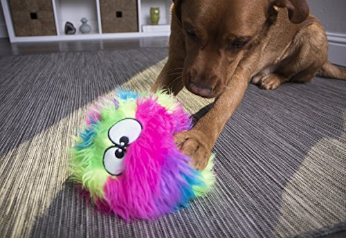 Durable Squeaky Dog Plush Ball Toy - Chew Resistant Rainbow Large Fetch Toy - Image 8